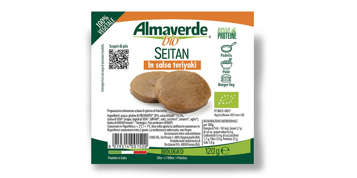 Almaverde Bio lancia il Seitan in salsa teriyaki nella nuova monoporzione da 120 grammi